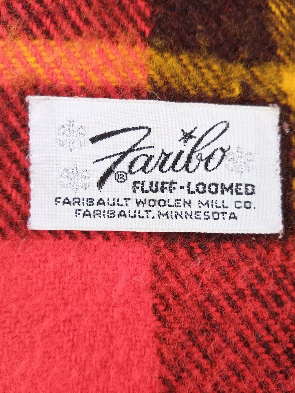 Faribo Fluff-Loomed Red Plaid Throw Blanket